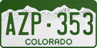 CO license plate AZP353