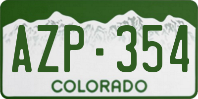 CO license plate AZP354