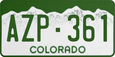 CO license plate AZP361
