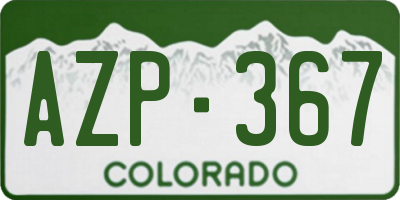 CO license plate AZP367