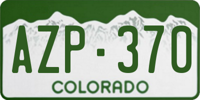 CO license plate AZP370