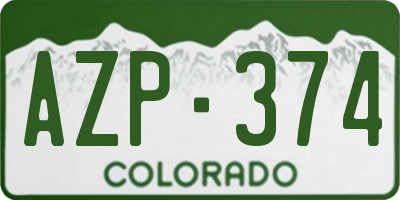 CO license plate AZP374