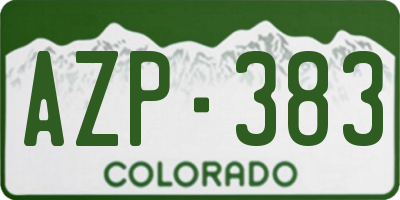 CO license plate AZP383