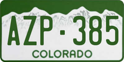 CO license plate AZP385