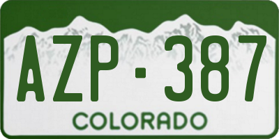 CO license plate AZP387