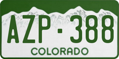 CO license plate AZP388