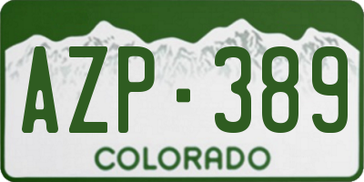 CO license plate AZP389