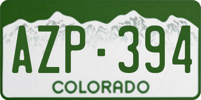 CO license plate AZP394