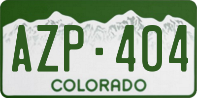 CO license plate AZP404