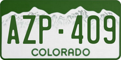 CO license plate AZP409