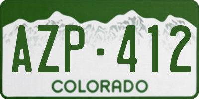 CO license plate AZP412