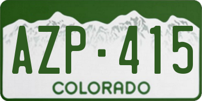 CO license plate AZP415