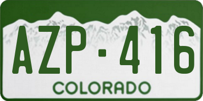 CO license plate AZP416