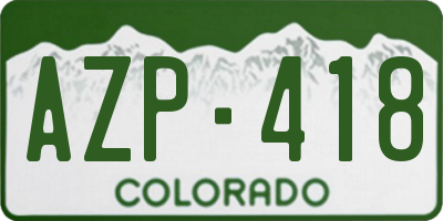 CO license plate AZP418