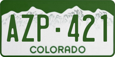 CO license plate AZP421