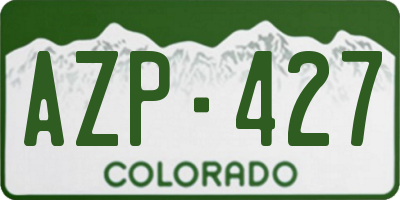 CO license plate AZP427