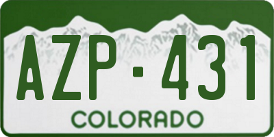 CO license plate AZP431