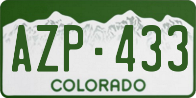 CO license plate AZP433