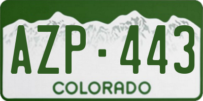 CO license plate AZP443