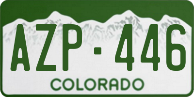 CO license plate AZP446
