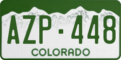 CO license plate AZP448