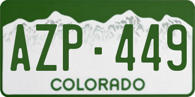 CO license plate AZP449