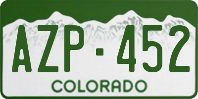 CO license plate AZP452