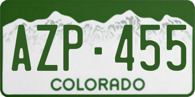 CO license plate AZP455