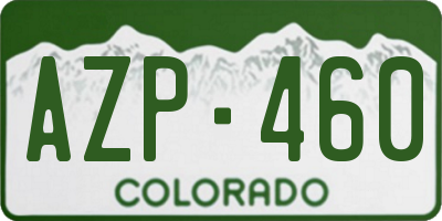 CO license plate AZP460