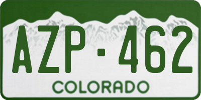 CO license plate AZP462