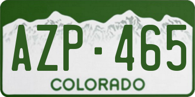 CO license plate AZP465