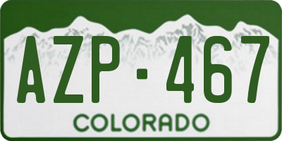 CO license plate AZP467