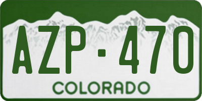 CO license plate AZP470