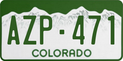 CO license plate AZP471