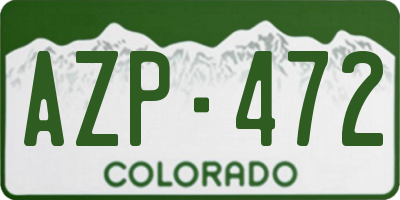 CO license plate AZP472