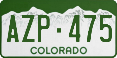 CO license plate AZP475
