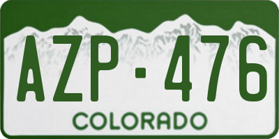 CO license plate AZP476