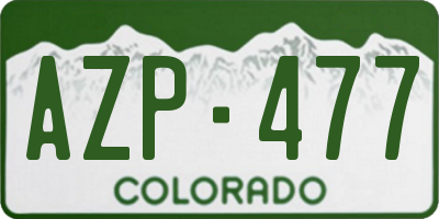 CO license plate AZP477