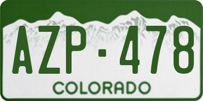 CO license plate AZP478