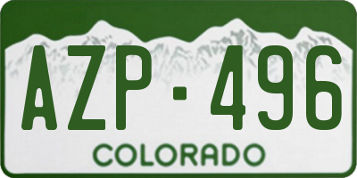 CO license plate AZP496