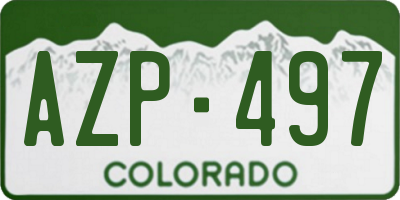 CO license plate AZP497