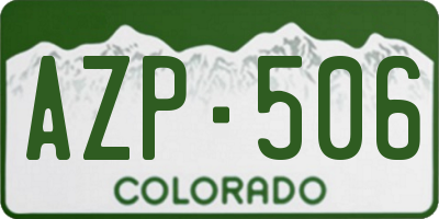 CO license plate AZP506