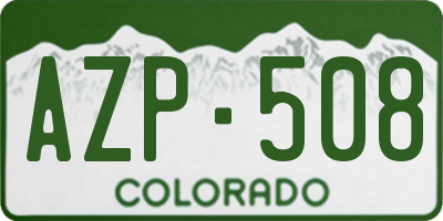 CO license plate AZP508