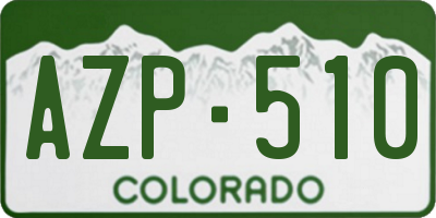 CO license plate AZP510