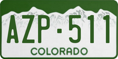 CO license plate AZP511