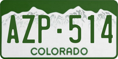 CO license plate AZP514
