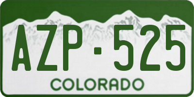 CO license plate AZP525