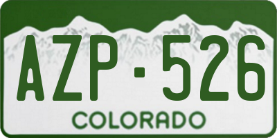 CO license plate AZP526