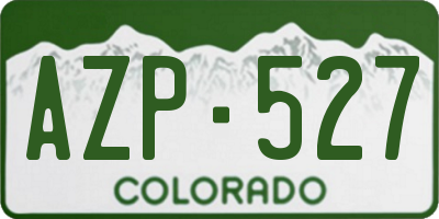 CO license plate AZP527