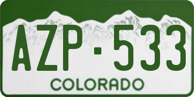 CO license plate AZP533
